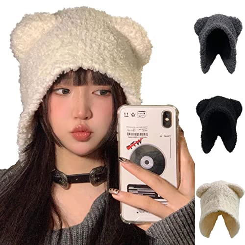 Kawaii Bear Ears Crochet Hat for Winter