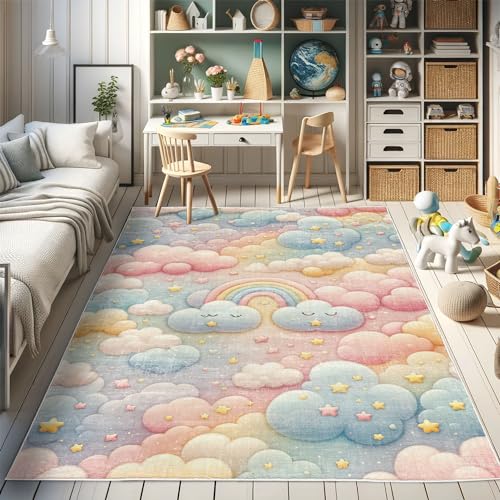 Kawaii Cartoon Sky Plush Rug - Dreamy Decor