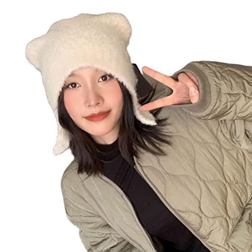 Kawaii Bear Ears Crochet Hat for Winter