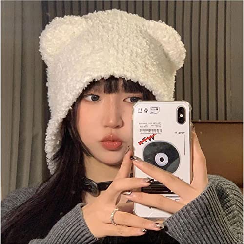 Kawaii Bear Ears Crochet Hat for Winter