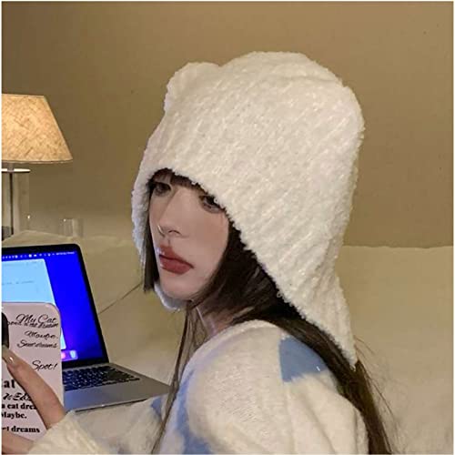 Kawaii Bear Ears Crochet Hat for Winter