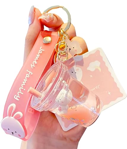 Kawaii Floating Bunny Keychain for Girls