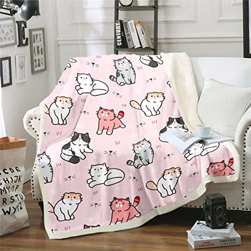 Kawaii Cat Paw Print Plush Blanket 30"x40