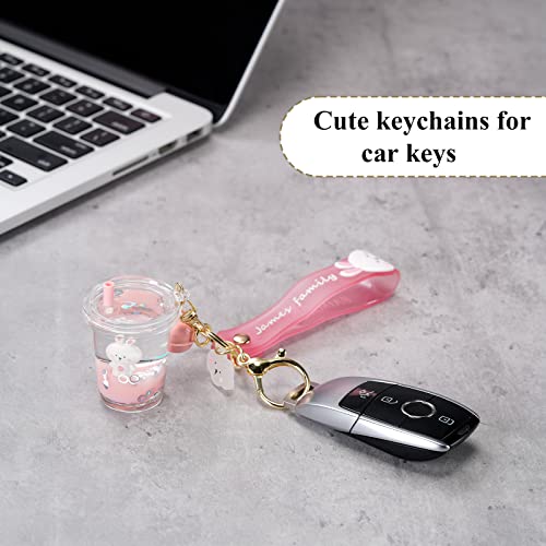 Kawaii Floating Bunny Keychain for Girls