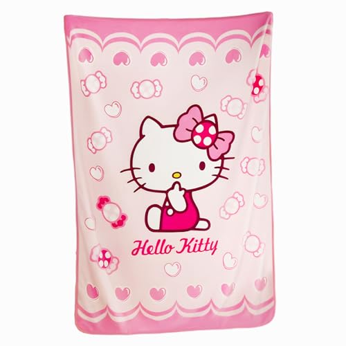 Kawaii Cartoon Cat Pink Plush Blanket Throw