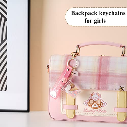 Kawaii Floating Bunny Keychain for Girls