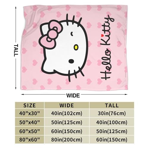 Kawaii Pink Cat Plush Blanket for All Seasons