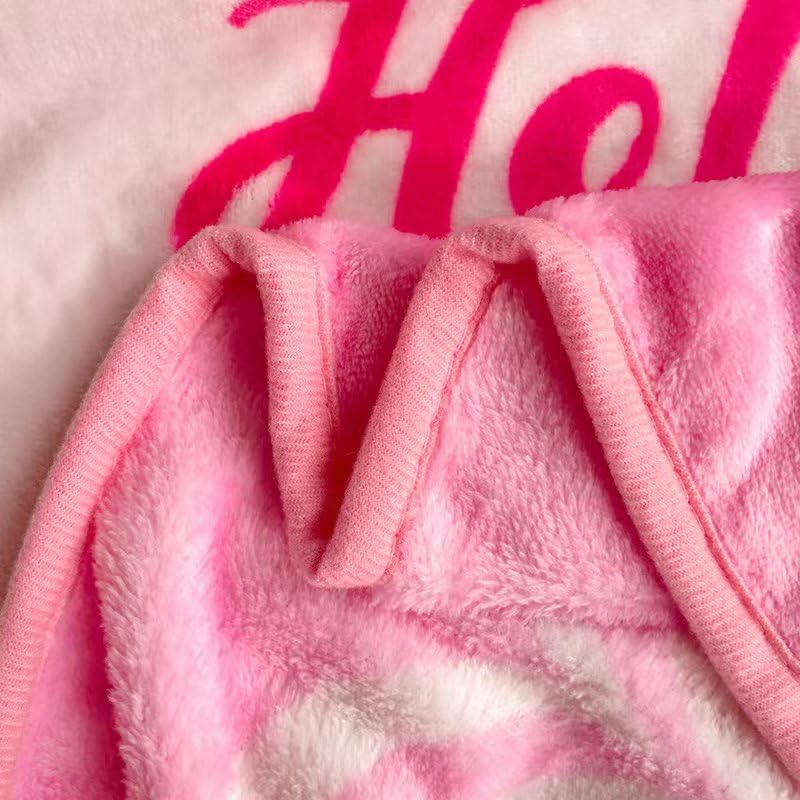 Kawaii Cartoon Cat Pink Plush Blanket Throw