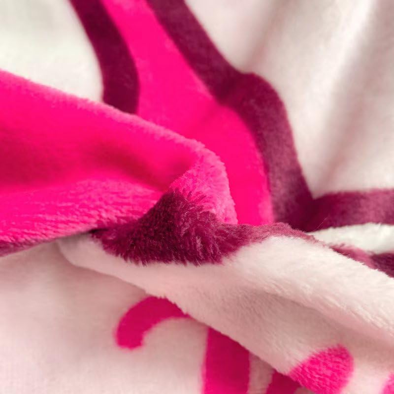 Kawaii Cartoon Cat Pink Plush Blanket Throw