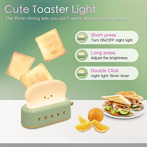 Kawaii Toast Lamp Night Light - Cute Desk Decor