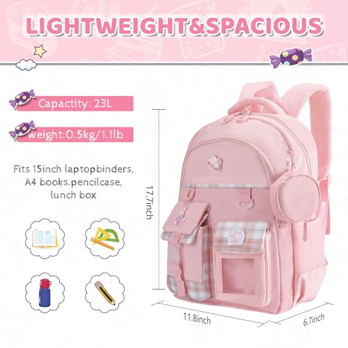 Kawaii Pink Backpack for Girls - Cute Design