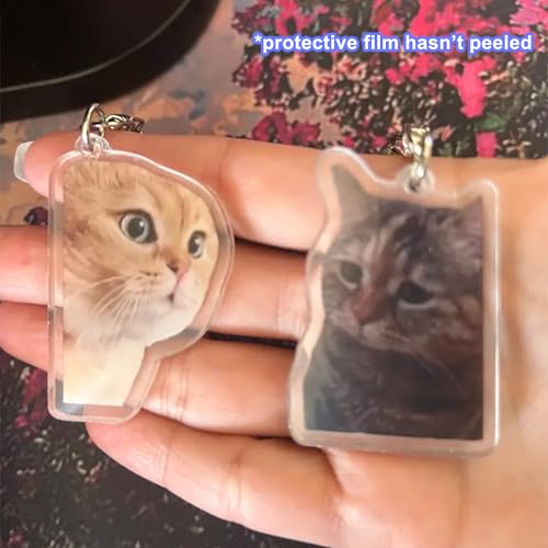 Kawaii Cat Meme Keychain Set - 8 Pcs