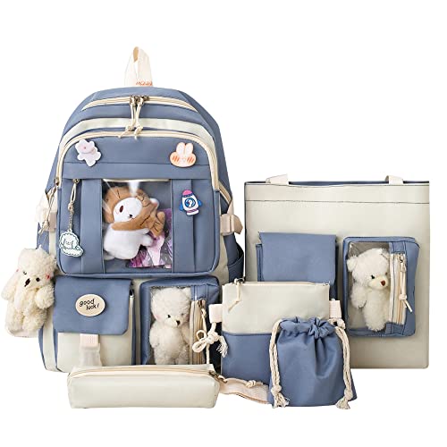 Cute Kawaii Backpack Set with Plush Accessories