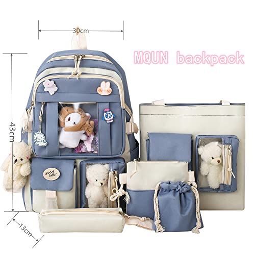 Cute Kawaii Backpack Set with Plush Accessories