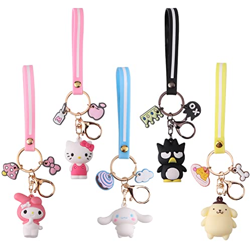 5 Pack Kawaii Keychain Plushies for Girls