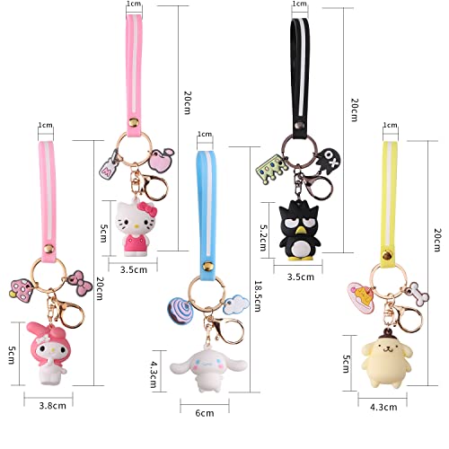 5 Pack Kawaii Keychain Plushies for Girls