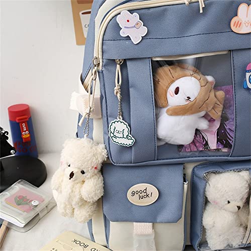 Cute Kawaii Backpack Set with Plush Accessories