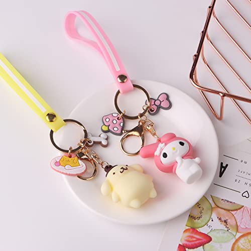 5 Pack Kawaii Keychain Plushies for Girls
