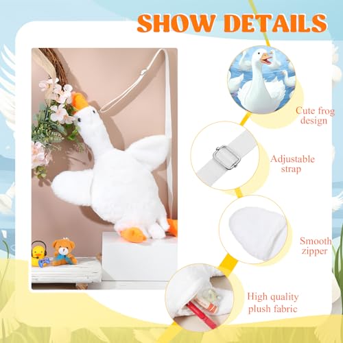 Kawaii Goose Plush Crossbody Bag for Girls