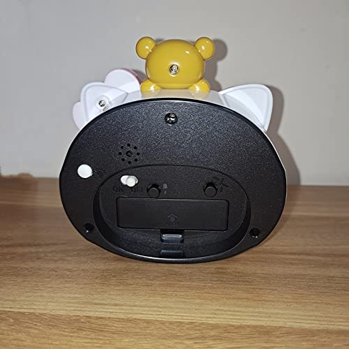 Kawaii Cat Alarm Clock for Kids - White