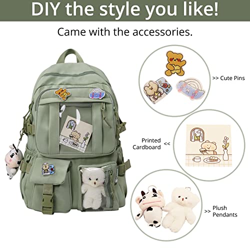 Kawaii Pastel Backpack with Cute Accessories