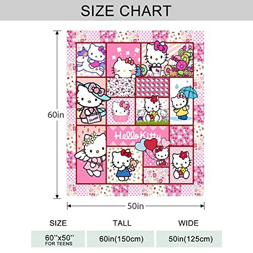 Cozy Kawaii Plush Fleece Throw Blanket 60"x50