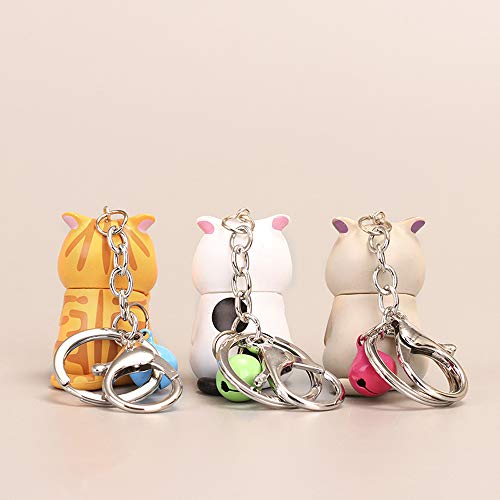 Shy Chubby Kitten Keychain Charm - Kawaii Orange