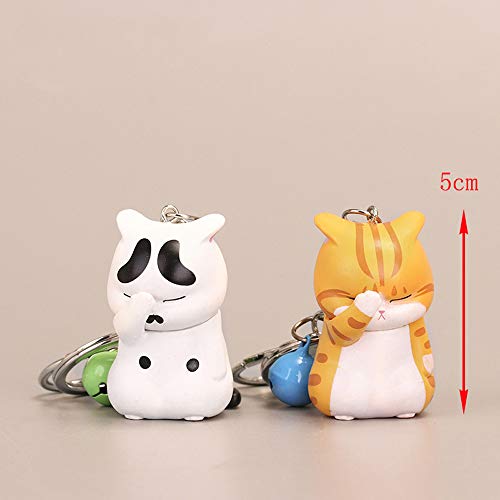 Shy Chubby Kitten Keychain Charm - Kawaii Orange