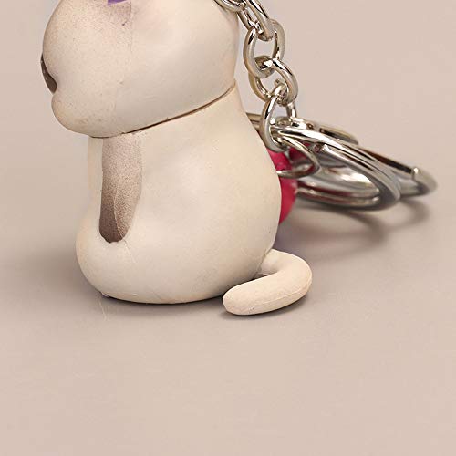 Shy Chubby Kitten Keychain Charm - Kawaii Orange