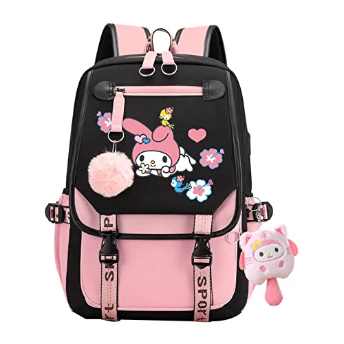 Kawaii Plush Pendant Backpack for Students