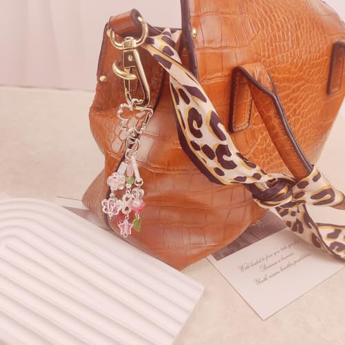 Kawaii Strawberry Bear Guitar Keychain Charm