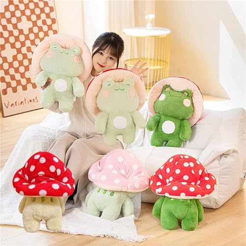 Cute 10" Kawaii Frog Plush with Mushroom Hat