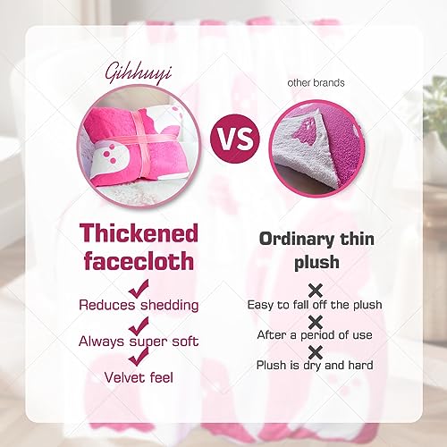 Kawaii Pink Ghost Reversible Plush Throw Blanket