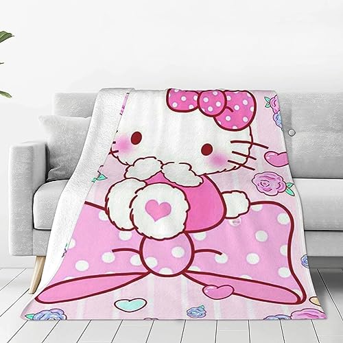 Kawaii Super Soft Flannel Throw Blanket 50x60