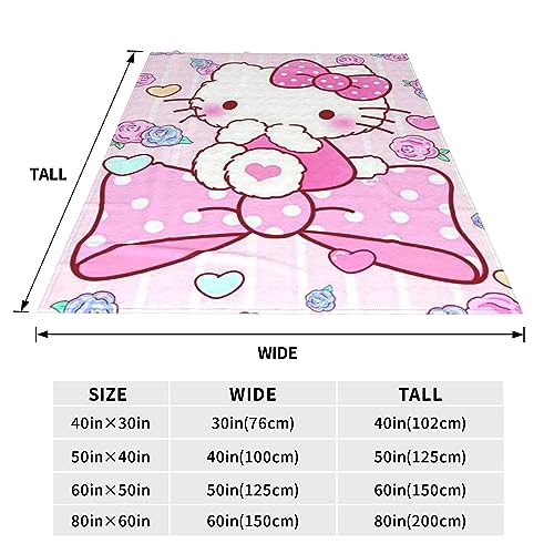 Kawaii Super Soft Flannel Throw Blanket 50x60