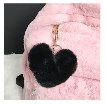 Kawaii Fuzzy Plush Backpack for Teens (Pink)