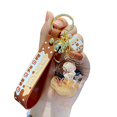 Kawaii Floating Milk Tea Bear Keychain Pendant