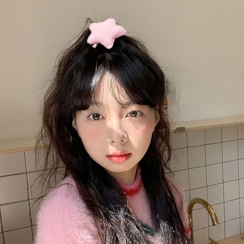 Kawaii Fluffy Star Hair Clips - 10 Pcs Set