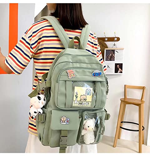 Kawaii Plush Backpack with Cute Pendant & Pins