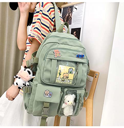 Kawaii Plush Backpack with Cute Pendant & Pins