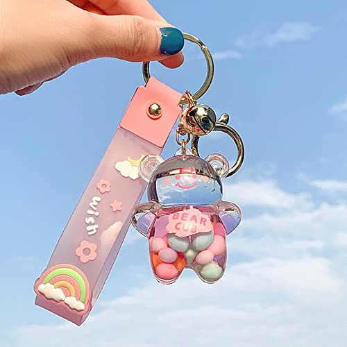 Kawaii Floating Quicksand Bear Keychain Charm