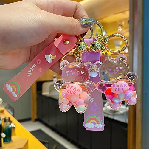 Kawaii Floating Quicksand Bear Keychain Charm