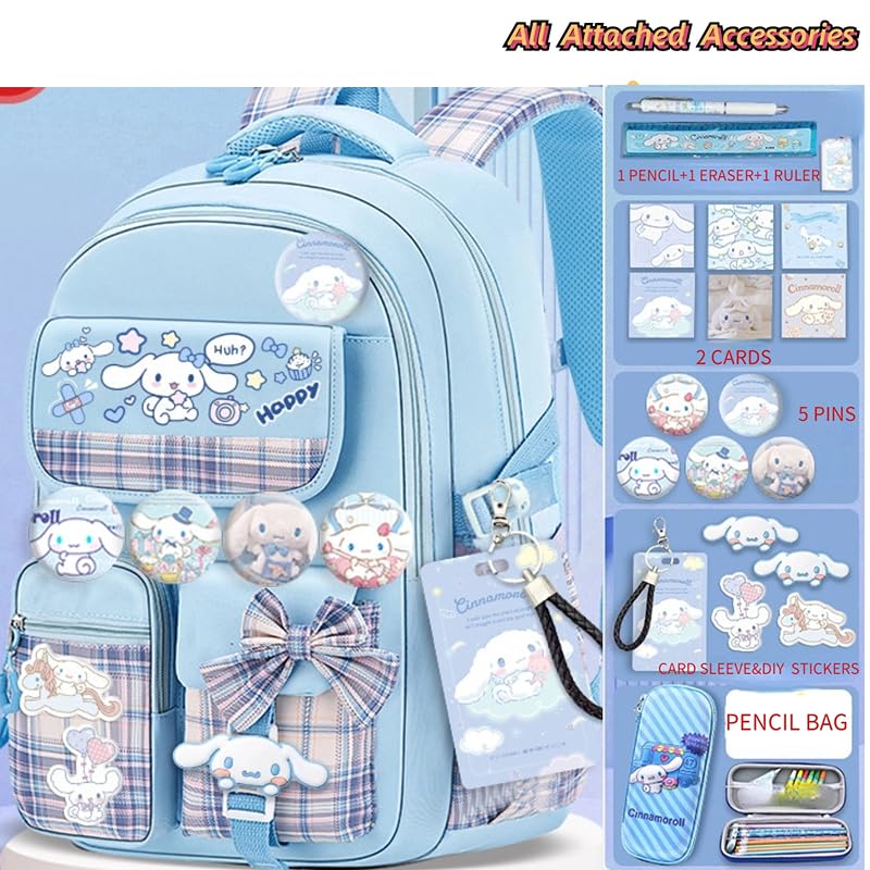 Kawaii Backpack Set with Cute Anime Accessories