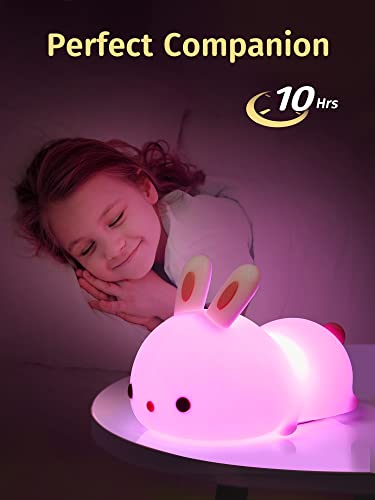 Cute Kawaii Bunny Night Light with 16 Colors
