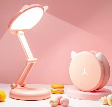 Kawaii Pink Foldable Desk Lamp with 9 Brightness
