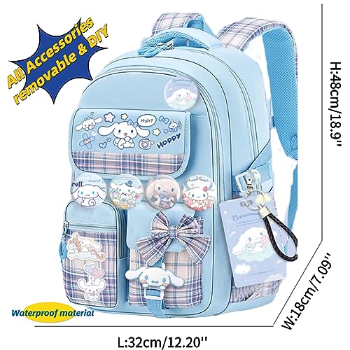 Kawaii Backpack Set with Cute Anime Accessories