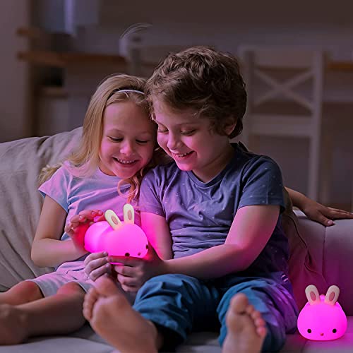 Cute Kawaii Bunny Night Light with 16 Colors