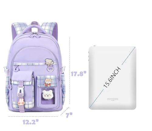 Kawaii Purple Backpack for Girls and Teens