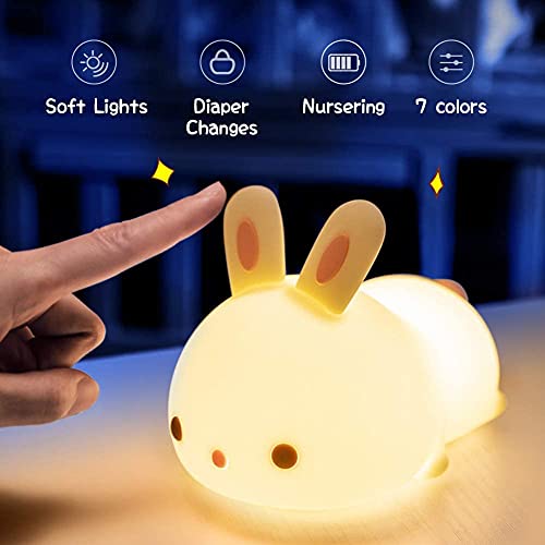 Cute Kawaii Bunny Night Light with 16 Colors