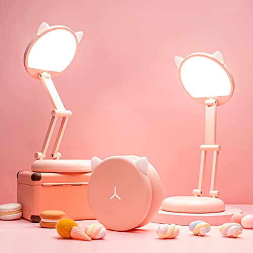 Kawaii Pink Foldable Desk Lamp with 9 Brightness